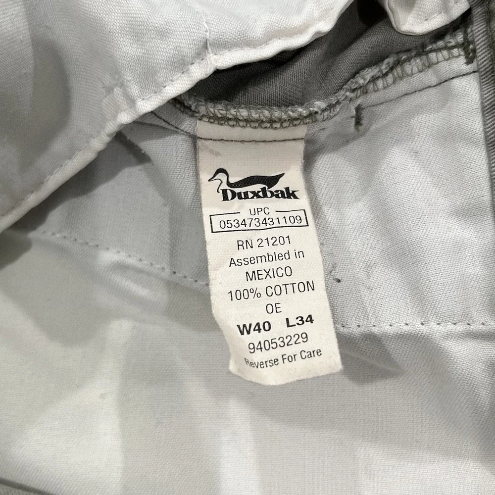 Duxbak Khaki Cotton Chino Pants Men's W40 L34 Classic Fit Work wear Vintage